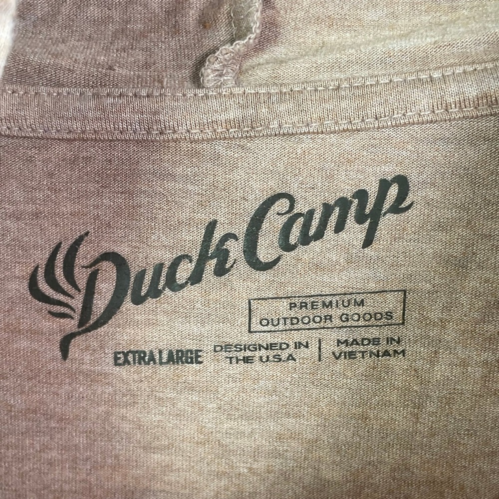 Duck Camp Hoodie Mens XL Tan Lightweight Outdoor Performance Long Sleeve Shirt - Picture 6 of 11